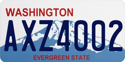 WA license plate AXZ4002