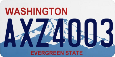 WA license plate AXZ4003