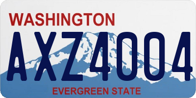 WA license plate AXZ4004