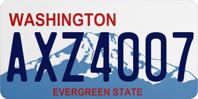 WA license plate AXZ4007