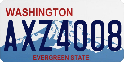 WA license plate AXZ4008