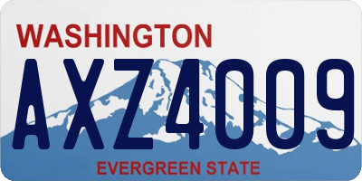 WA license plate AXZ4009