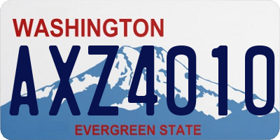 WA license plate AXZ4010