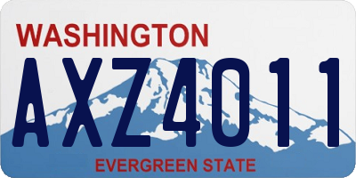 WA license plate AXZ4011