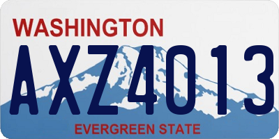 WA license plate AXZ4013