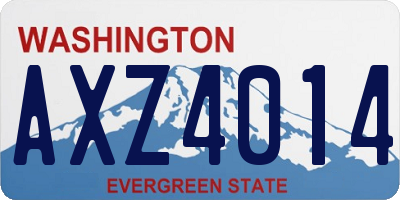 WA license plate AXZ4014