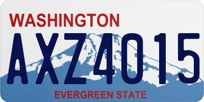 WA license plate AXZ4015