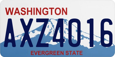 WA license plate AXZ4016