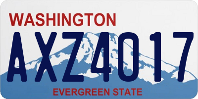 WA license plate AXZ4017