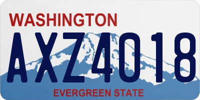 WA license plate AXZ4018