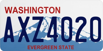 WA license plate AXZ4020