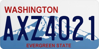 WA license plate AXZ4021