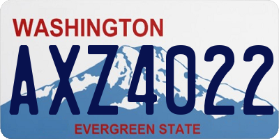 WA license plate AXZ4022
