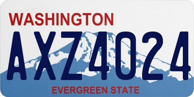 WA license plate AXZ4024