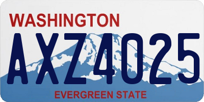WA license plate AXZ4025