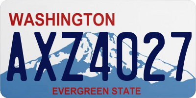 WA license plate AXZ4027