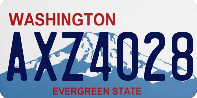 WA license plate AXZ4028