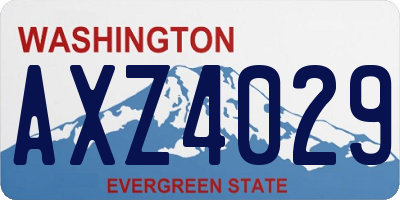 WA license plate AXZ4029