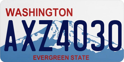WA license plate AXZ4030