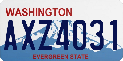 WA license plate AXZ4031