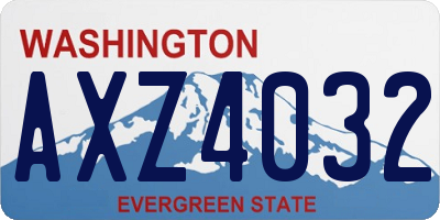 WA license plate AXZ4032