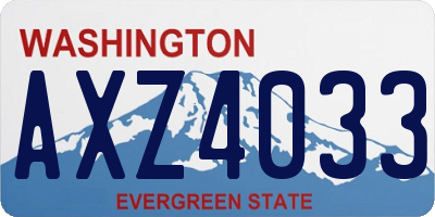 WA license plate AXZ4033