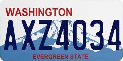 WA license plate AXZ4034