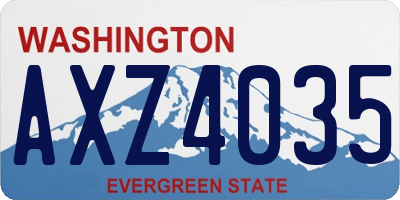 WA license plate AXZ4035
