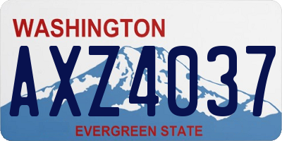WA license plate AXZ4037