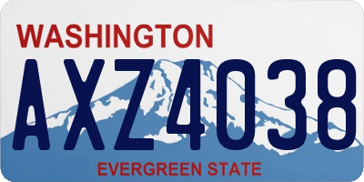 WA license plate AXZ4038