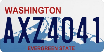WA license plate AXZ4041