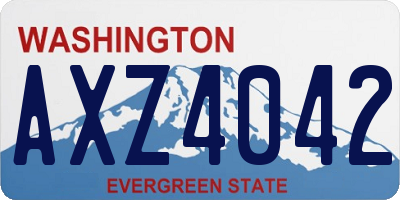 WA license plate AXZ4042