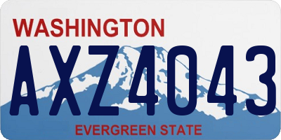 WA license plate AXZ4043