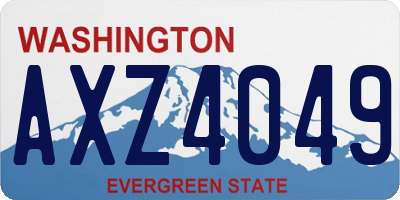 WA license plate AXZ4049