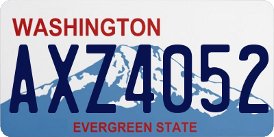 WA license plate AXZ4052