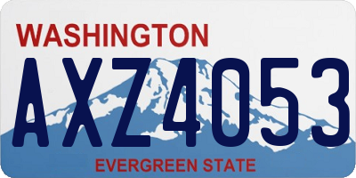 WA license plate AXZ4053