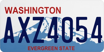 WA license plate AXZ4054