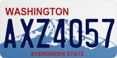 WA license plate AXZ4057