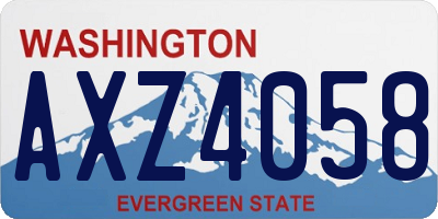 WA license plate AXZ4058