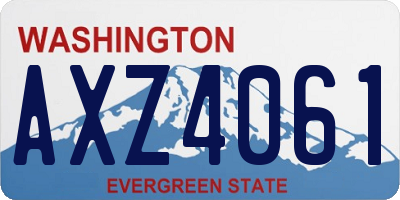WA license plate AXZ4061