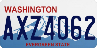 WA license plate AXZ4062