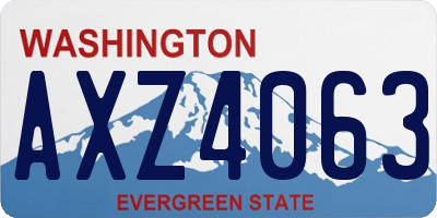 WA license plate AXZ4063
