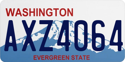 WA license plate AXZ4064