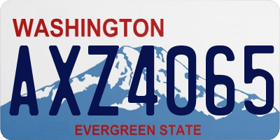WA license plate AXZ4065