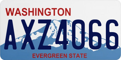 WA license plate AXZ4066
