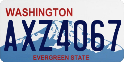 WA license plate AXZ4067