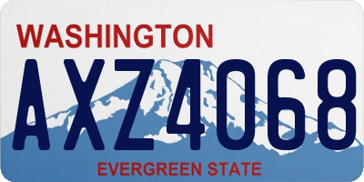 WA license plate AXZ4068