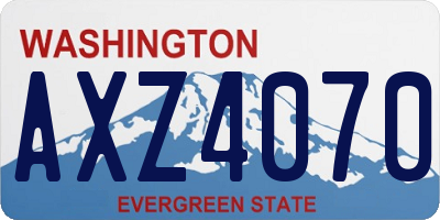 WA license plate AXZ4070