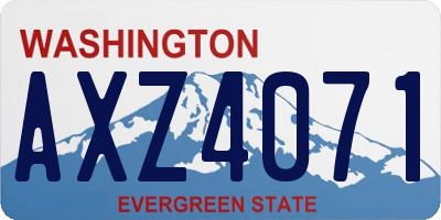 WA license plate AXZ4071