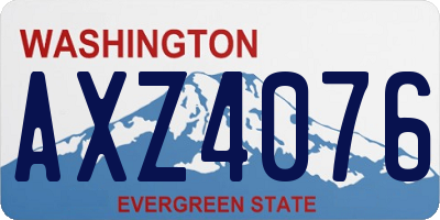 WA license plate AXZ4076